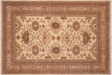 Boho Chic Ziegler Tommye Beige Tan Hand-Knotted Wool Rug - 6'1'' x 9'1''