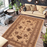 handmade Traditional Kafkaz Chobi Ziegler Beige Tan Hand Knotted RECTANGLE 100% WOOL area rug 6 x 9