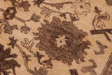 handmade Traditional Kafkaz Chobi Ziegler Beige Tan Hand Knotted RECTANGLE 100% WOOL area rug 6 x 9