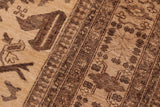 handmade Traditional Kafkaz Chobi Ziegler Beige Tan Hand Knotted RECTANGLE 100% WOOL area rug 6 x 9