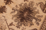 handmade Traditional Kafkaz Chobi Ziegler Beige Tan Hand Knotted RECTANGLE 100% WOOL area rug 6 x 9