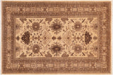 handmade Traditional Kafkaz Chobi Ziegler Beige Tan Hand Knotted RECTANGLE 100% WOOL area rug 6 x 9