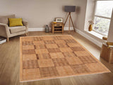 Modern Gabbeh Tammera Beige/Tan Wool Rug - 6'0'' x 8'9''