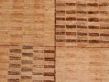 Modern Gabbeh Tammera Beige/Tan Wool Rug - 6'0'' x 8'9''