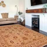 handmade Traditional Kafkaz Chobi Ziegler Tan Beige Hand Knotted RECTANGLE 100% WOOL area rug 8 x 10