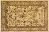 handmade Traditional Kafkaz Chobi Ziegler Tan Lt. Brown Hand Knotted RECTANGLE 100% WOOL area rug 4 x 6