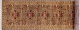 handmade Traditional Sayra Gray Beige Hand Knotted RUNNER 100% WOOL area rug 3x10