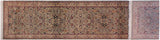 Abassi Afsha Pak Persian Stasia Green/Beige Wool Runner - 2'8'' x 13'3''