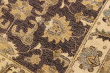 handmade Geometric Kafkaz Chobi Ziegler Brown Ivory Hand Knotted RECTANGLE 100% WOOL area rug 3 x 5