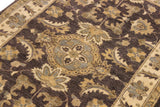 handmade Geometric Kafkaz Chobi Ziegler Brown Ivory Hand Knotted RECTANGLE 100% WOOL area rug 3 x 5