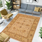 handmade Traditional Kafkaz Chobi Ziegler Beige Gold Hand Knotted RECTANGLE 100% WOOL area rug 9 x 12