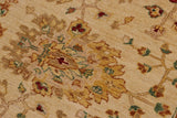 handmade Traditional Kafkaz Chobi Ziegler Beige Gold Hand Knotted RECTANGLE 100% WOOL area rug 9 x 12