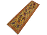 handmade Geometric Super Kazak Gold Red Hand Knotted RUNNER 100% WOOL area rug 3x10