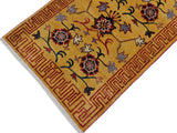 handmade Geometric Super Kazak Gold Red Hand Knotted RUNNER 100% WOOL area rug 3x10