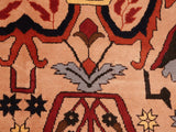 handmade Geometric Kargahi Tan Red Hand Knotted RECTANGLE 100% WOOL area rug 7x9
