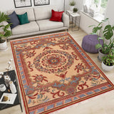 handmade Geometric Kafkaz Chobi Ziegler Beige Rust Hand Knotted RECTANGLE 100% WOOL area rug 6 x 9