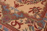 handmade Geometric Kafkaz Chobi Ziegler Beige Rust Hand Knotted RECTANGLE 100% WOOL area rug 6 x 9