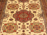handmade Geometric Super Kazak Beige Rust Hand Knotted RECTANGLE 100% WOOL area rug 6x8