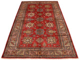 handmade Geometric Super Kazak Red Tan Hand Knotted RECTANGLE 100% WOOL area rug 5x7