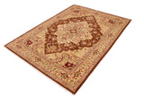 handmade Geometric Kafkaz Chobi Ziegler Brown Beige Hand Knotted RECTANGLE 100% WOOL area rug 9 x 12