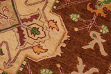handmade Geometric Kafkaz Chobi Ziegler Brown Beige Hand Knotted RECTANGLE 100% WOOL area rug 9 x 12