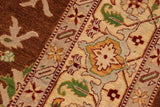 handmade Geometric Kafkaz Chobi Ziegler Brown Beige Hand Knotted RECTANGLE 100% WOOL area rug 9 x 12