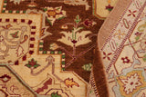 handmade Geometric Kafkaz Chobi Ziegler Brown Beige Hand Knotted RECTANGLE 100% WOOL area rug 9 x 12