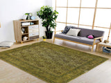 handmade Vintage Green Brown Hand Knotted RECTANGLE 100% WOOL area rug 8x10