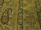 handmade Vintage Green Brown Hand Knotted RECTANGLE 100% WOOL area rug 8x10