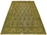 handmade Vintage Green Brown Hand Knotted RECTANGLE 100% WOOL area rug 8x10