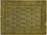 handmade Vintage Green Brown Hand Knotted RECTANGLE 100% WOOL area rug 8x10