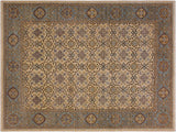 Kafkaz Peshawar Homer Ivory/Blue Hand-Knotted Rug  5'10 x 7'10