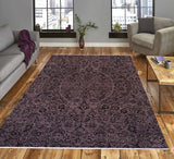 handmade Traditional Kafkaz Chobi Ziegler Charcoal Gray Hand Knotted RECTANGLE WOOL&SILK area rug 9 x 12