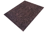 handmade Traditional Kafkaz Chobi Ziegler Charcoal Gray Hand Knotted RECTANGLE WOOL&SILK area rug 9 x 12