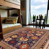 handmade Traditional Kafkaz Chobi Ziegler Blue Beige Hand Knotted RECTANGLE 100% WOOL area rug 9 x 12