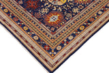 handmade Traditional Kafkaz Chobi Ziegler Blue Beige Hand Knotted RECTANGLE 100% WOOL area rug 9 x 12