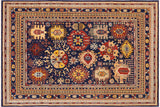 Shabby Chic Ziegler Von Blue Beige Hand-Knotted Wool Rug - 8'8'' x 11'9''