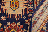 handmade Traditional Kafkaz Chobi Ziegler Blue Beige Hand Knotted RECTANGLE 100% WOOL area rug 9 x 12