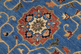 handmade Traditional Kafkaz Chobi Ziegler Blue Beige Hand Knotted RECTANGLE 100% WOOL area rug 9 x 12