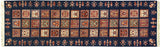 Southwestern Khurgeen Buck Blue/Gold Wool Runner - 2'9'' x 9'7''