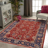 handmade Traditional Kafkaz Chobi Ziegler Rust Blue Hand Knotted RECTANGLE 100% WOOL area rug 6 x 8