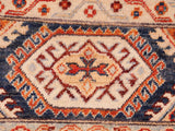 handmade Geometric Khorgeen Blue Beige Hand Knotted RECTANGLE 100% WOOL area rug 6x9