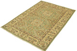 handmade Traditional Kafkaz Chobi Ziegler Lt. Green Ivory Hand Knotted RECTANGLE 100% WOOL area rug 4 x 6