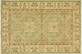 handmade Traditional Kafkaz Chobi Ziegler Lt. Green Ivory Hand Knotted RECTANGLE 100% WOOL area rug 4 x 6