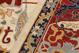 handmade Traditional Kafkaz Chobi Ziegler Ivory Rust Hand Knotted RECTANGLE 100% WOOL area rug 12 x 15