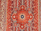 handmade Geometric Khorgeen Rust Blue Hand Knotted RECTANGLE 100% WOOL area rug 9x12