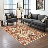 handmade Traditional Kafkaz Chobi Ziegler Ivory Blue Hand Knotted RECTANGLE 100% WOOL area rug 5 x 7