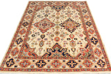 handmade Traditional Kafkaz Chobi Ziegler Ivory Blue Hand Knotted RECTANGLE 100% WOOL area rug 5 x 7