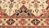 handmade Traditional Kafkaz Chobi Ziegler Ivory Blue Hand Knotted RECTANGLE 100% WOOL area rug 5 x 7