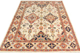 handmade Traditional Kafkaz Chobi Ziegler Ivory Blue Hand Knotted RECTANGLE 100% WOOL area rug 5 x 7